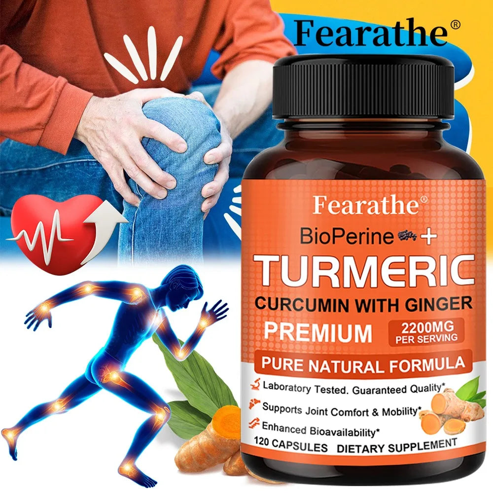 Turmeric Ginger Supplement BioPerine 2000mg – Vegan, Non-GMO Herbal Supplement Qst