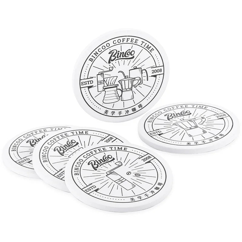 Bincoo Round Absorbent Ceramic Coffee Coaster – Heat Resistant Ceramic Coffee Coaster Qst