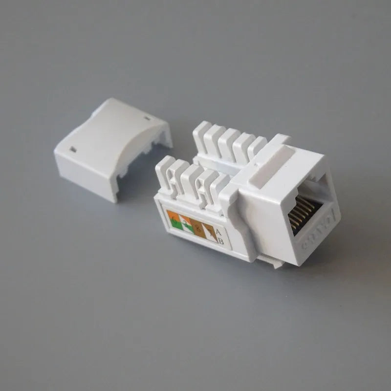 CAT6 RJ45 Crimping Module Connector Covers 10-Pack Network Connector Cover Qme WHITE