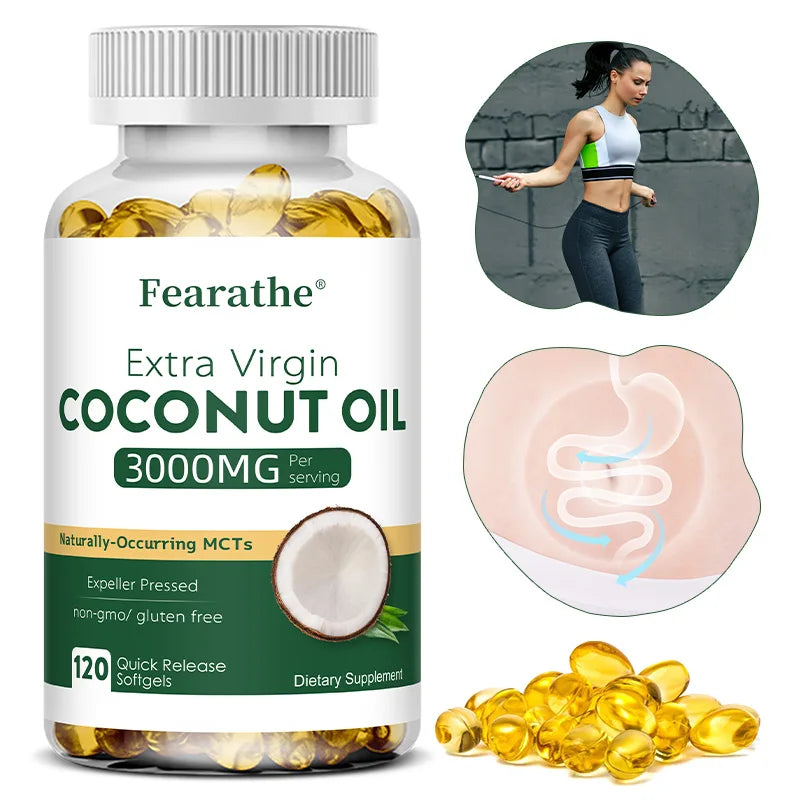 Extra Virgin Coconut Oil 3000mg Softgels | Non-GMO Supplement Coconut Oil Supplement Qst