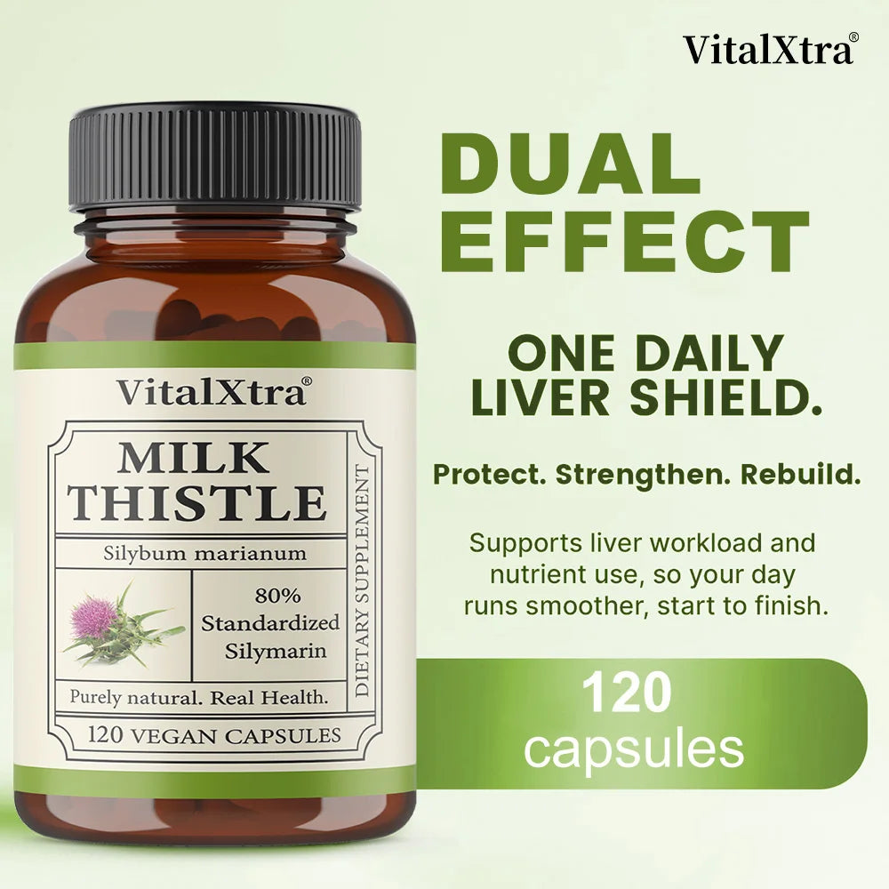Organic Milk Thistle Supplement – Liver & Digestive Support Herbal Supplement Qst