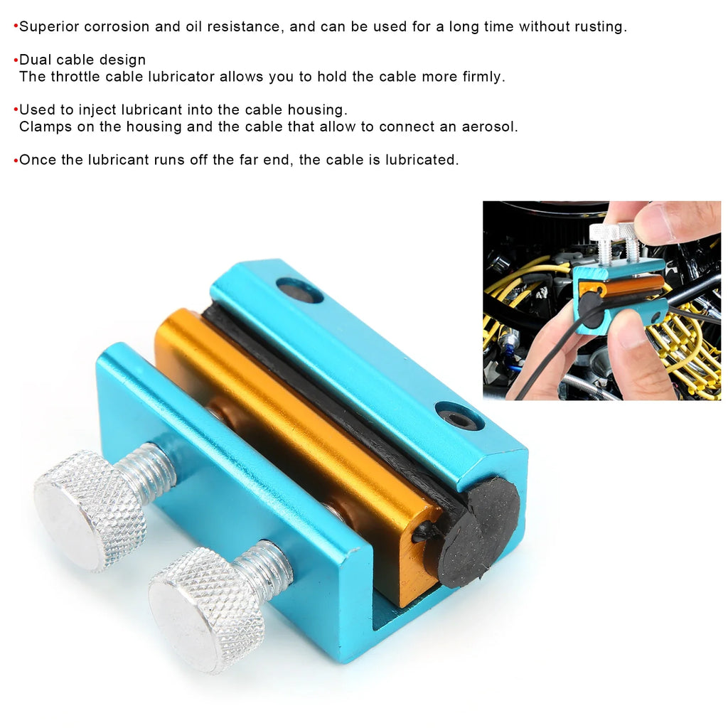 Motorcycle Dual Cable Luber Lubrication Tool – Aluminum & Rubber Cable Lubrication Tool Qme
