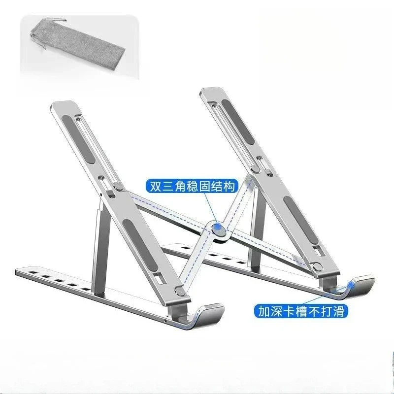 Portable Adjustable Laptop Stand – Foldable Ergonomic Riser Laptop Stand Qme WHITE