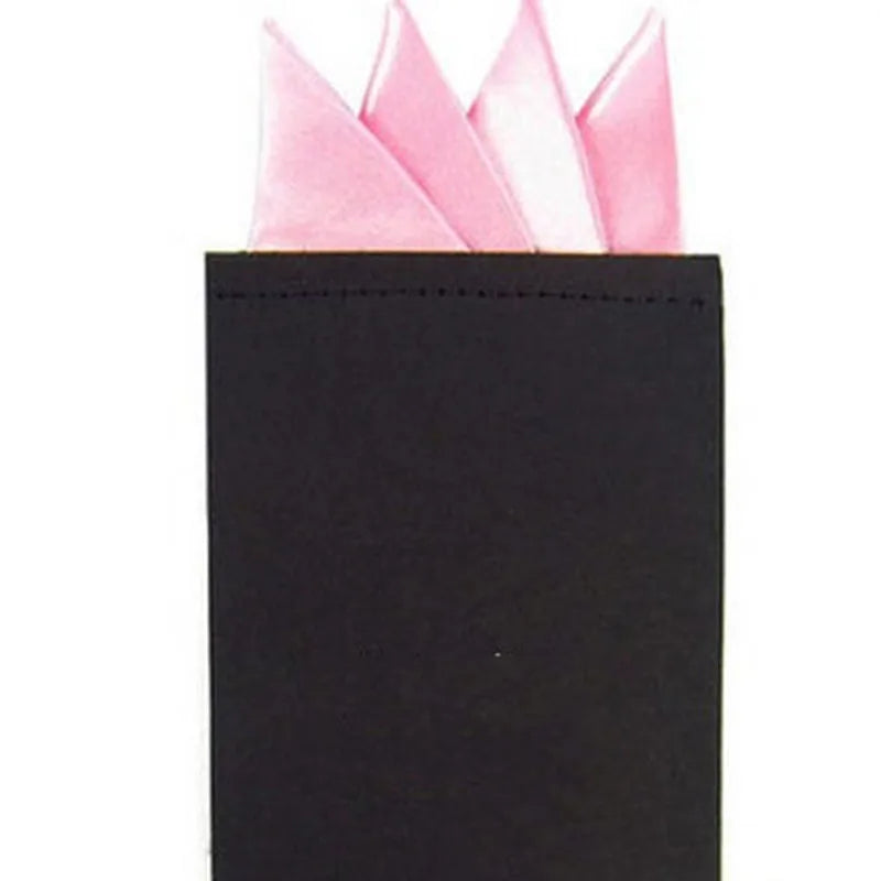 Men's Pre-Folded Pocket Square – Wedding & Party, 14 Colors Pocket Square Qme Pink
