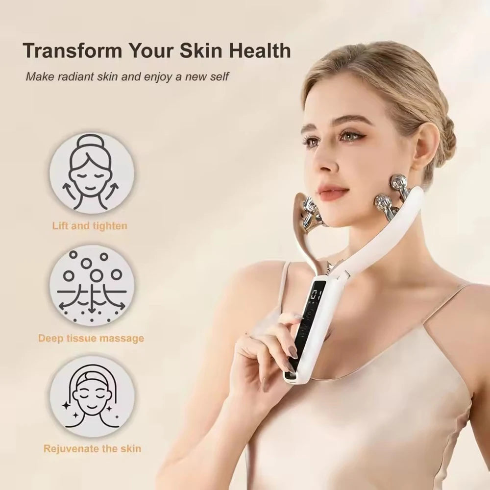 RF EMS Microcurrent Face Roller – Lifting & Firming Device Facial Massager Device Qst