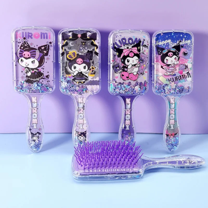 Hello Kitty Kuromi Cushioned Long-Handle Hair Comb Cushioned Hair Comb Qme