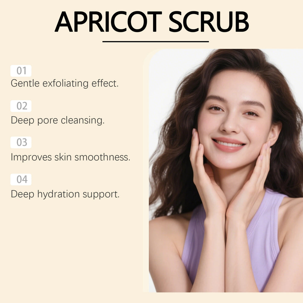 OceAura Apricot Face Scrub – Gentle Exfoliating 100g Facial Exfoliating Scrub Qst