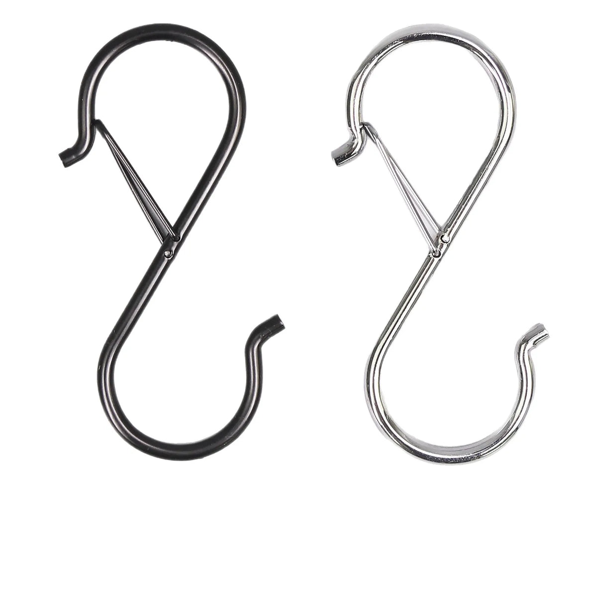 Heavy Duty Large Metal S Hooks with Safety Buckle – 2 or 4 Pack S Hooks Set Qme