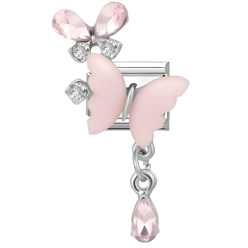 Zircon Long Tassel Pendant Italian Charm Links – 32 Colors Jewelry Charm Pendant Qme Style 28