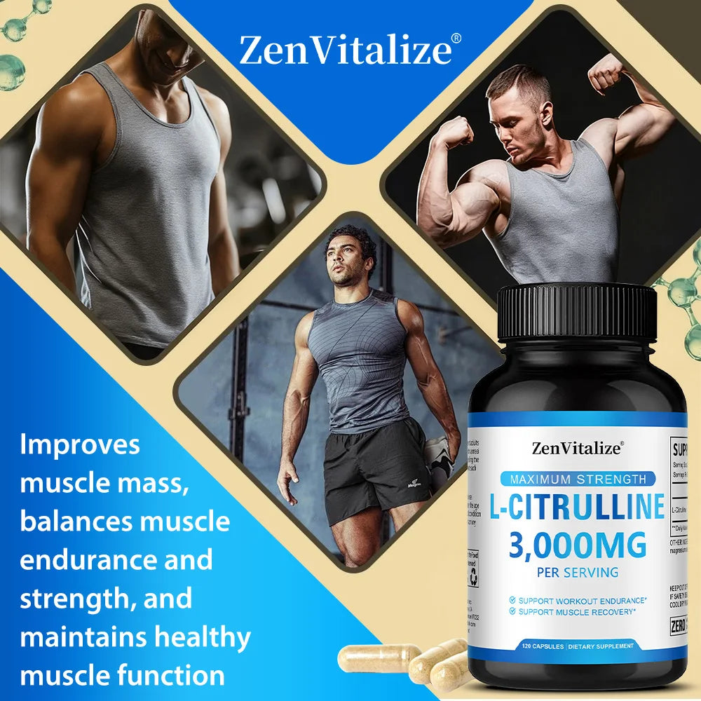 ZENVITALIZE L-Citrulline Supplement – Energy & Muscle Support Amino Acid Supplement Qst