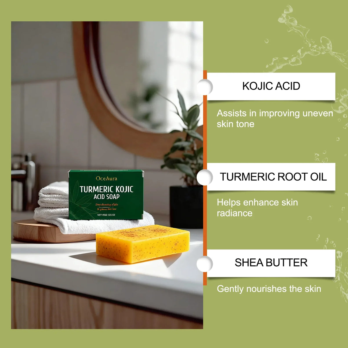 Turmeric Kojic Acid Brightening Soap – Dark Spot Cleansing Bar Brightening Soap Bar Qme