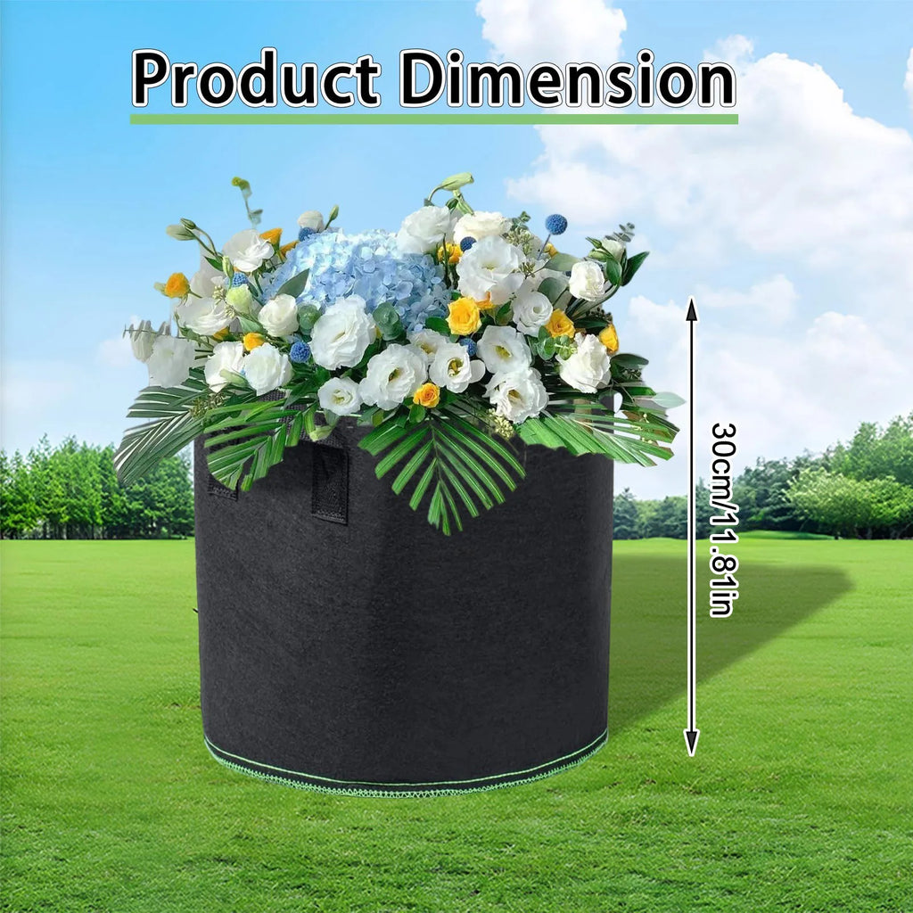 Heavy-Duty Non-Woven Plant Grow Bags with Handles | Gallons Fabric Grow Bags Qme