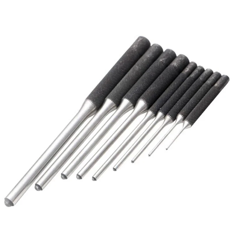 9-Piece Steel Multi-Size Round Head Pin Punch Impact Driver Set Pin Punch Set Qme