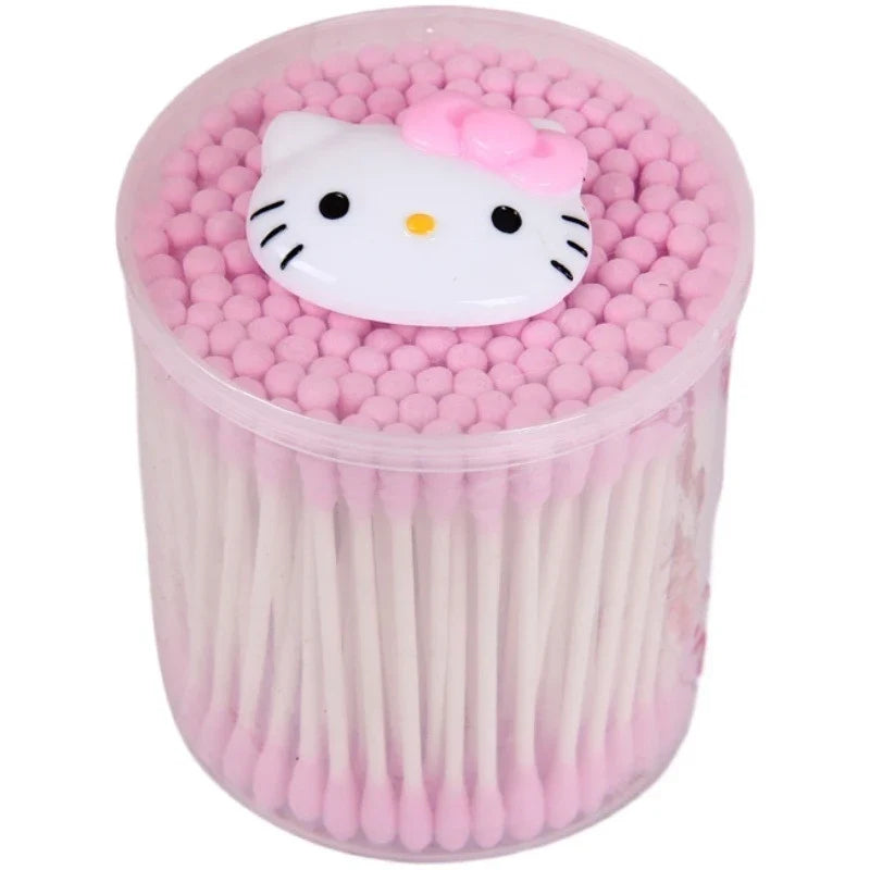 Hello Kitty Double-Ended Spiral Cotton Swabs & Makeup Remover Cotton Swabs Qme