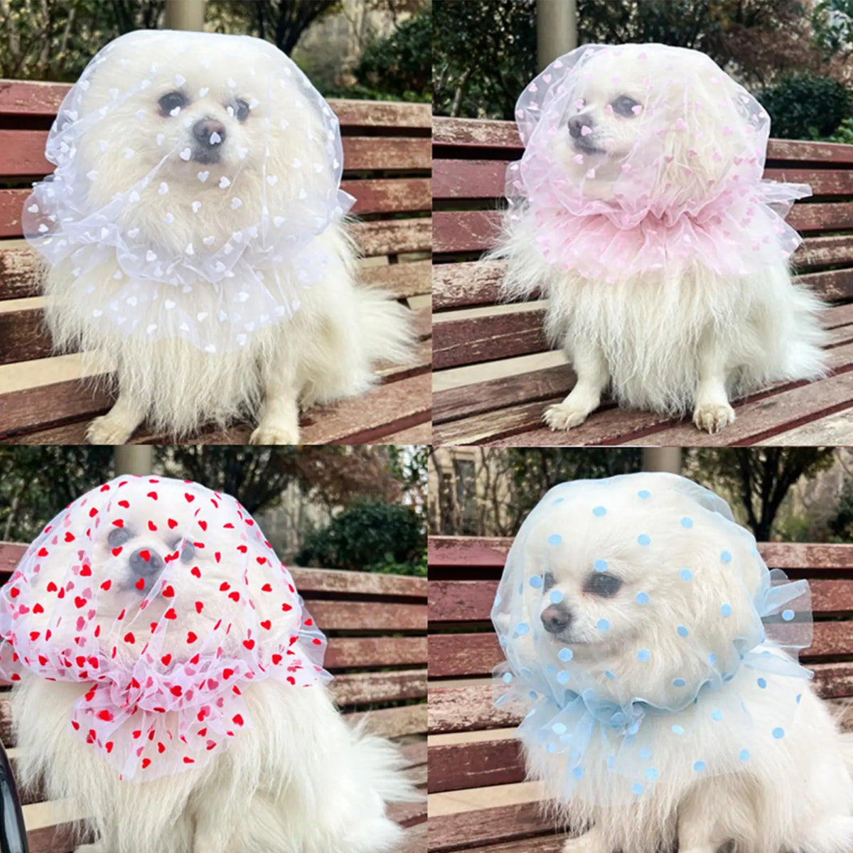 Mesh Head Net for Dogs & Cats – 4-Pack Adjustable Cover Pet Head Net Qme