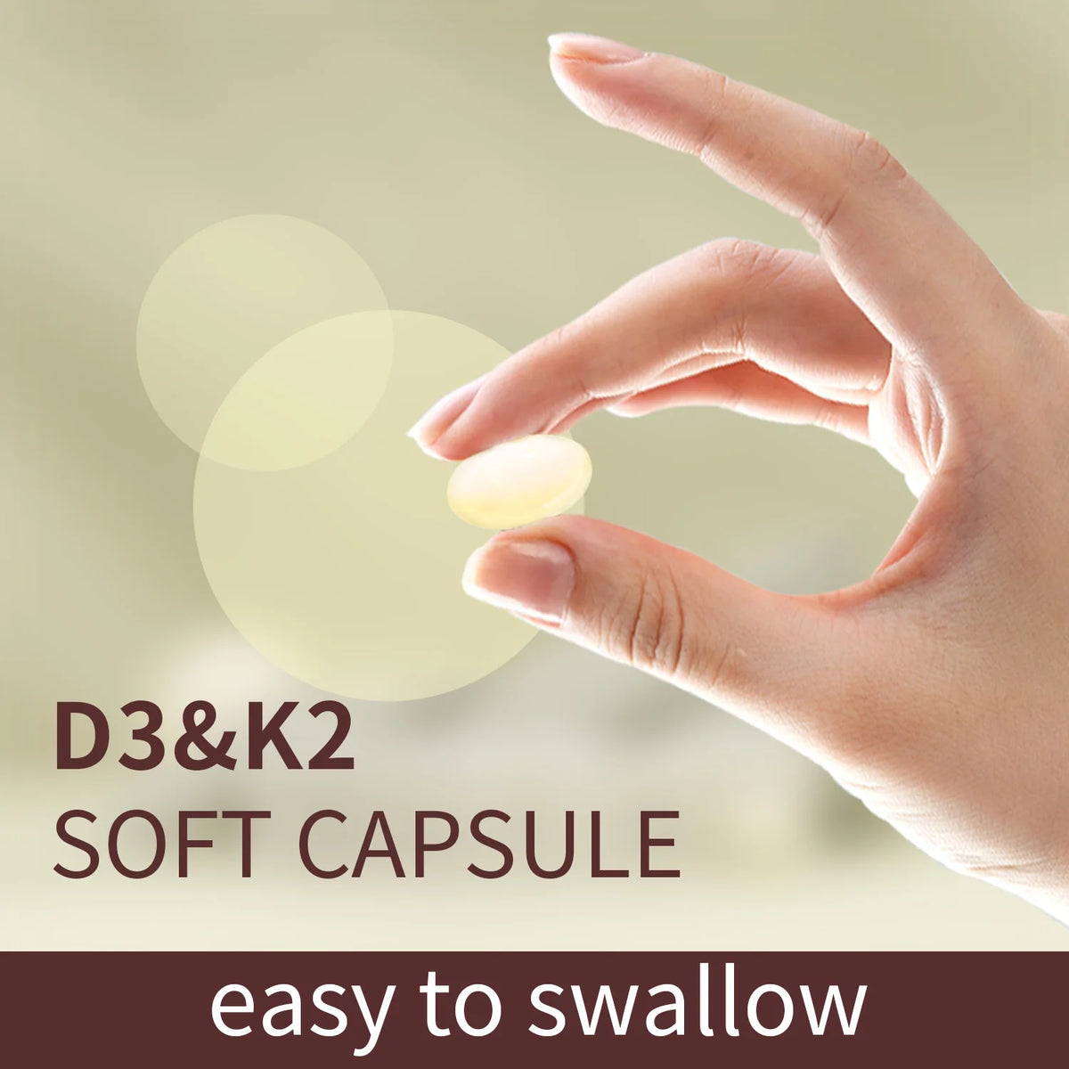 Vitamin D3 & K2 180 Softgels – Non-GMO with Coconut Oil Vitamin Supplement Qst