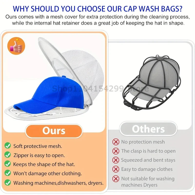Portable Baseball Cap Washer Cage & Hat Shaper Protector Cap Washing Cage Qme