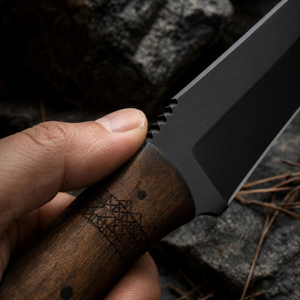 HUANGFU Outdoor Knife – Steel Blade & Wood Handle for Camping Outdoor Camping Knife Qst
