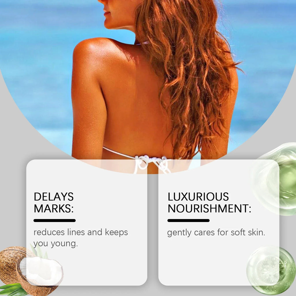 Coconut Tanning Lotion – Natural Bronzed Glow, Lightweight Tanning Lotion Qme
