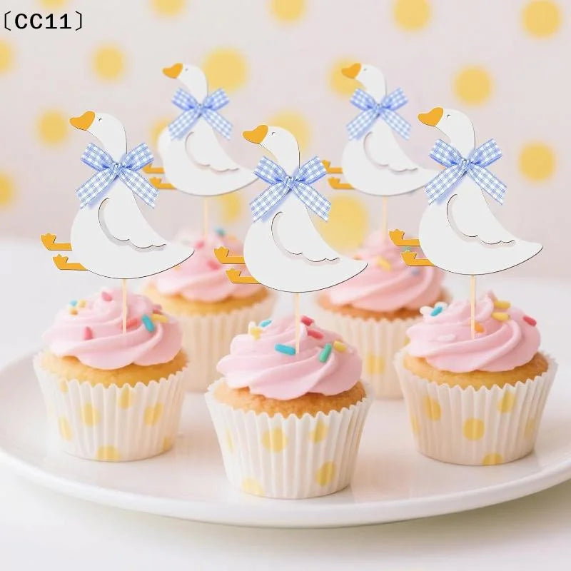 Silly Goose Birthday Cupcake Toppers – 12 Pcs Insert Cards Cupcake Toppers Qme