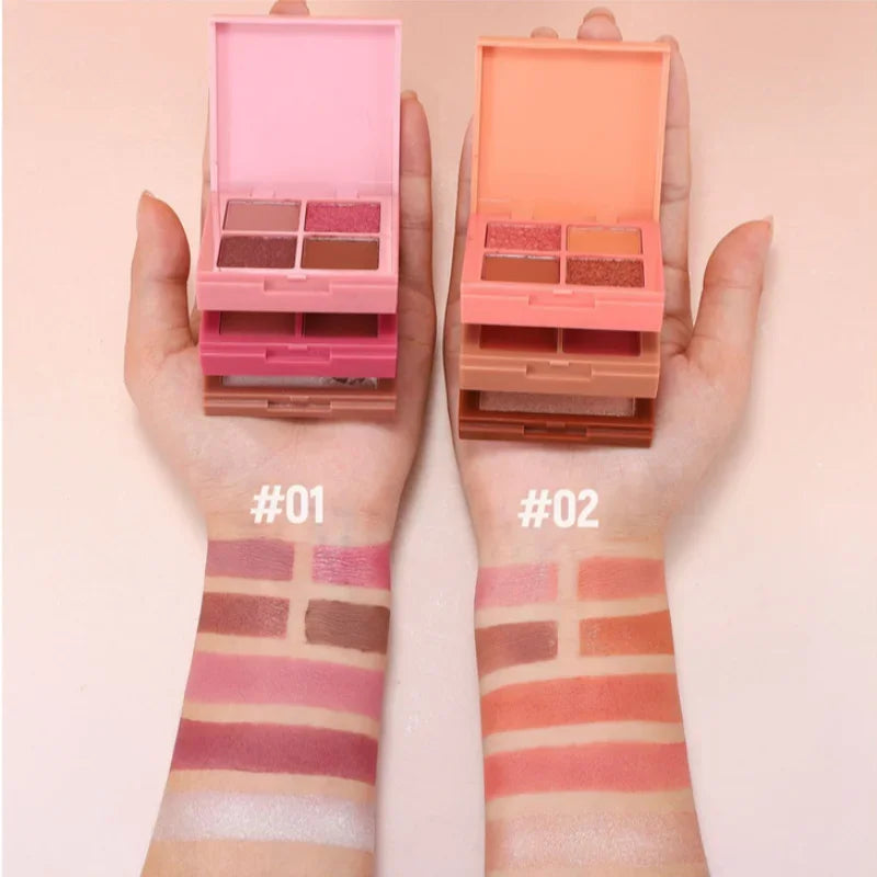 Qme Matte Highlighter & Blush Palette – Long-Lasting Highlighter Blush Palette Qme