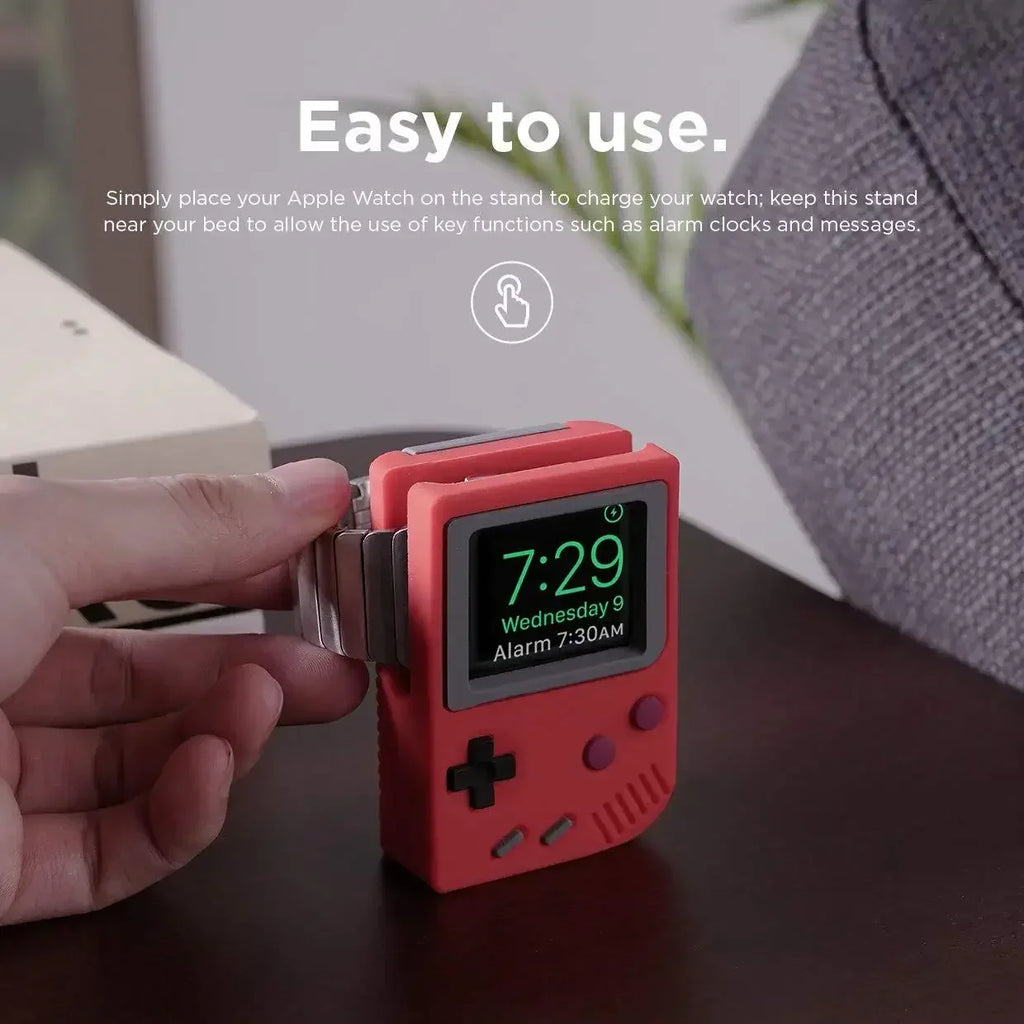 Apple Watch Charger Stand – Retro Silicone Desktop Holder Watch Charger Stand Qme