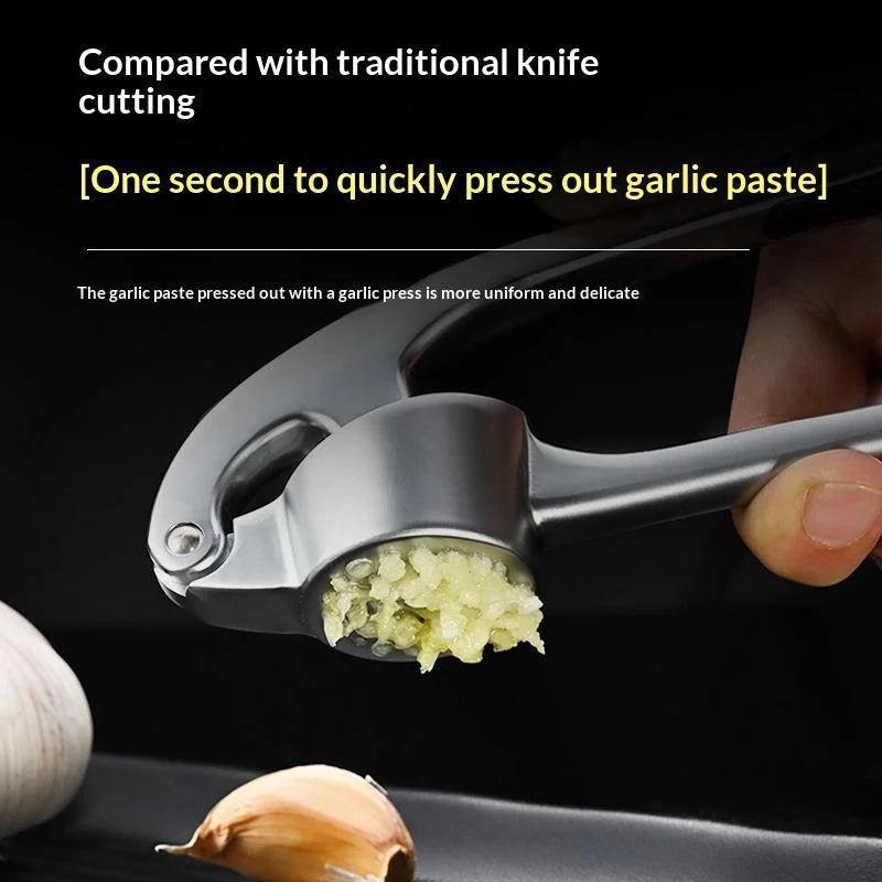 Zinc Alloy Garlic Press Set with Peeler & Cleaning Brush Garlic Press Set Qme