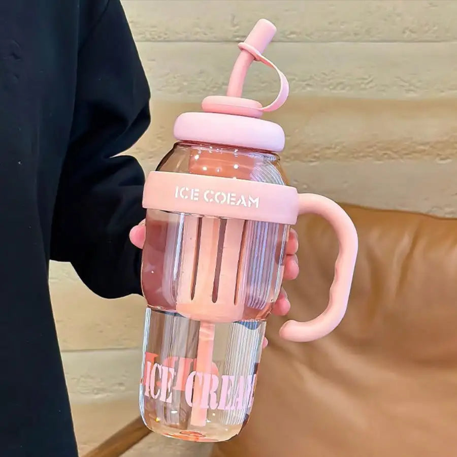 1300ml Large Capacity Ice Cup with Straw – Summer Tumbler Large Capacity Tumbler Qme