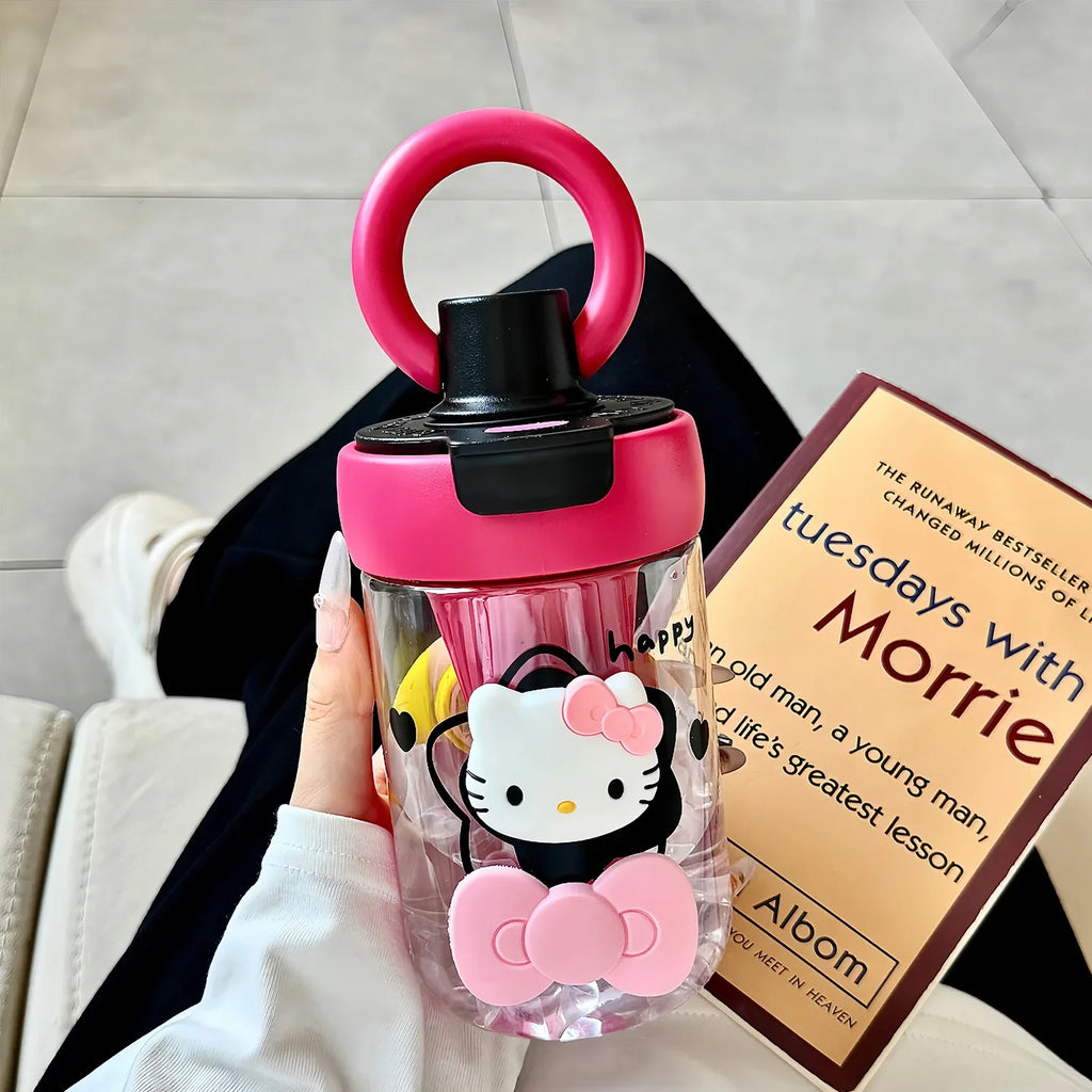 Hello Kitty Water Cup – Portable Large Straw Cup for Girls Straw Water Cup Qme 3 600ml