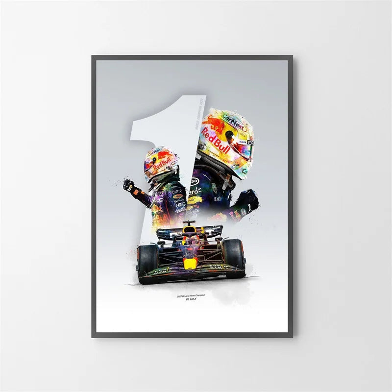 Watercolor F1 Racing Driver Helmet Canvas Print Wall Art Canvas Wall Art Qst
