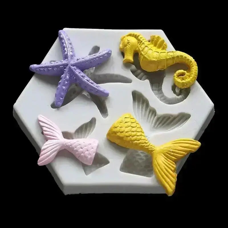 Silicone Mermaid Fish Tail Fondant Mold | Marine Life Baking Silicone Baking Mold Qme