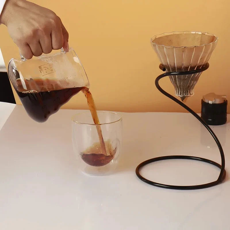 Pour Over Coffee Dripper Stand & Filter Cup Holder | Metal Rack Coffee Dripper Stand Qme