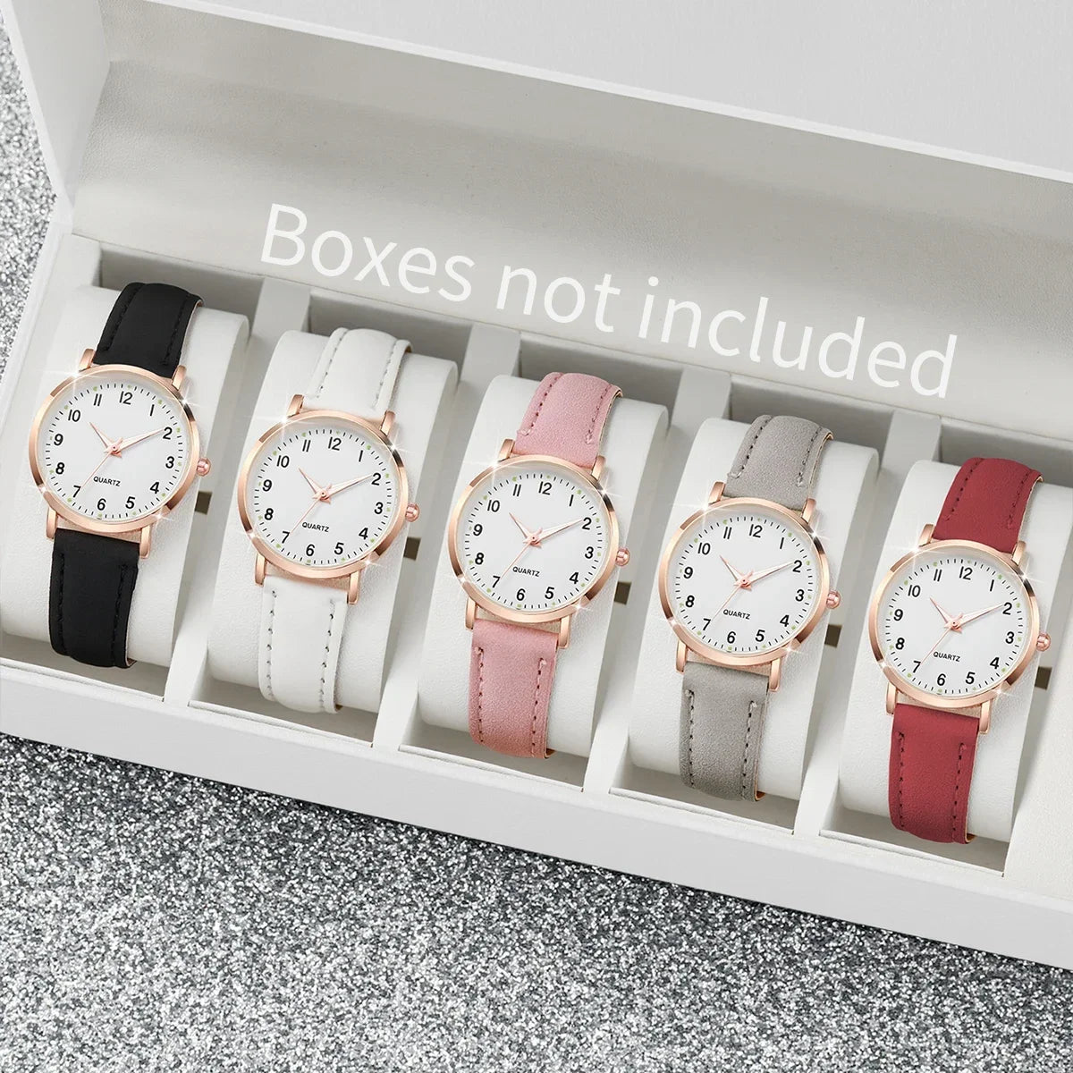 Women's Arabic Dial Quartz Watch | Leather Strap, 8 Colors Women's Quartz Watch Qme