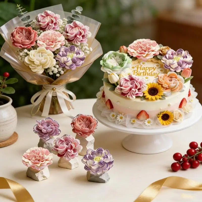 3D Flower Silicone Mold – Chocolate Cake Peony Rose Baking Mould Silicone Baking Mold Qst