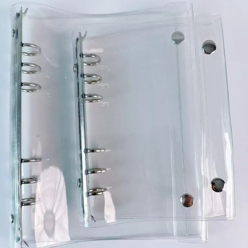 Clear PVC Ring Binder Waterproof Snap Closure A6 A7 A8 Ring Binder Qme