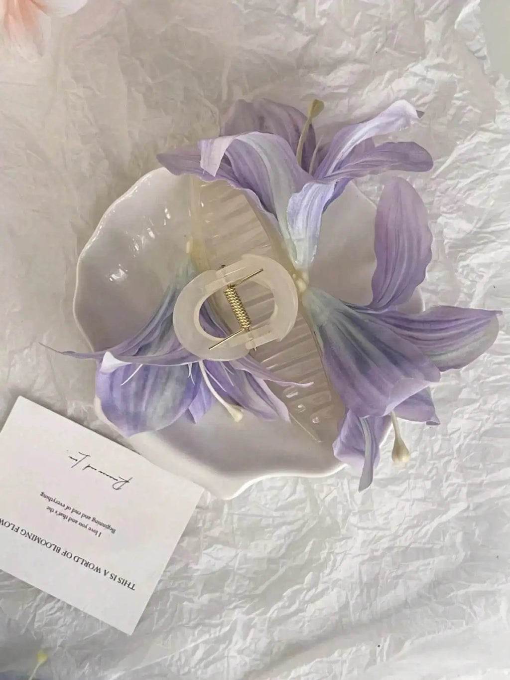 Lily Flower Double-Sided Hair Grip Clip | 3 Colors Hair Grip Clip Qme purple