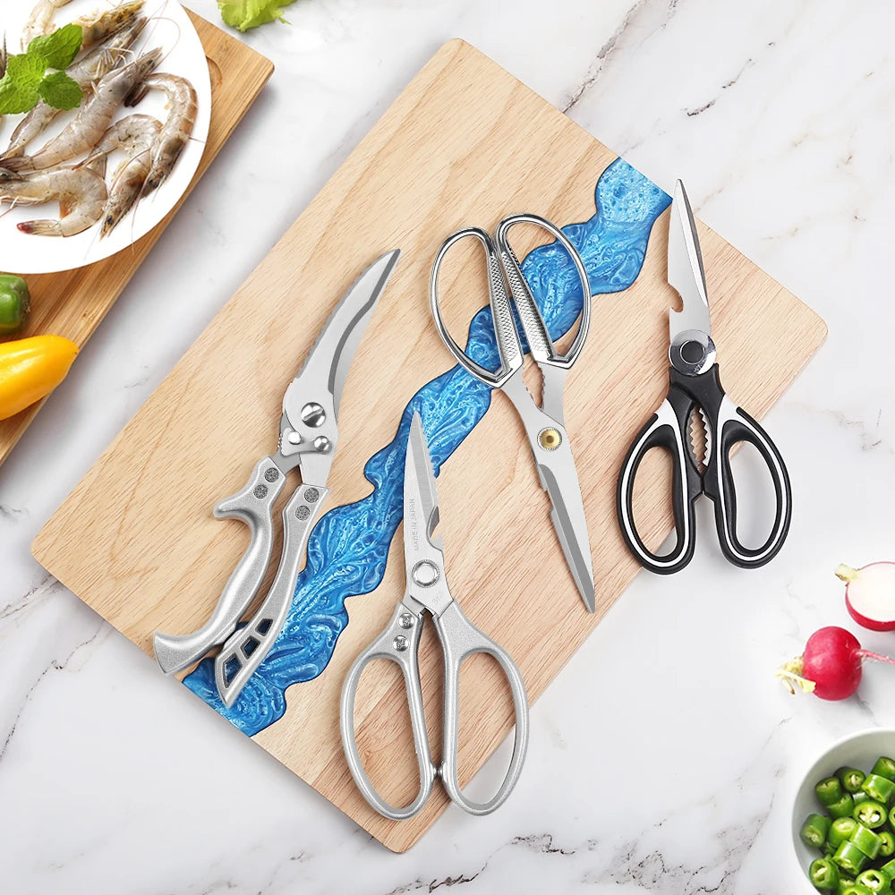 TURWHO Stainless Steel Kitchen Scissors – Multifunctional Shears Kitchen Scissors Qst