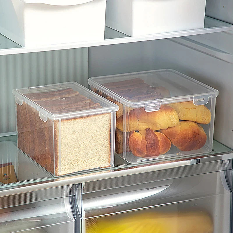 Airtight Cake & Bread Container – Clear Fridge Storage Box Food Storage Container Qme