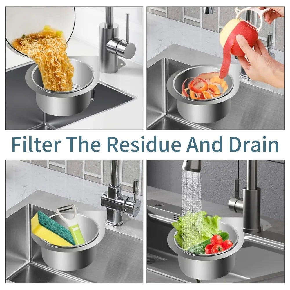 Swan Stainless Steel Sink Strainer Hanging Drain Basket Sink Strainer Basket Qme