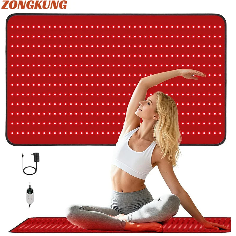 480 LED Red Light Therapy Mat 660nm 850nm – 39"×24" Full Body Red Light Therapy Mat Qst