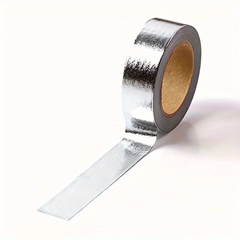 Solid Bronzing Decorative Tape Sticker Roll for Crafts Decorative Craft Tape Qme Silvery