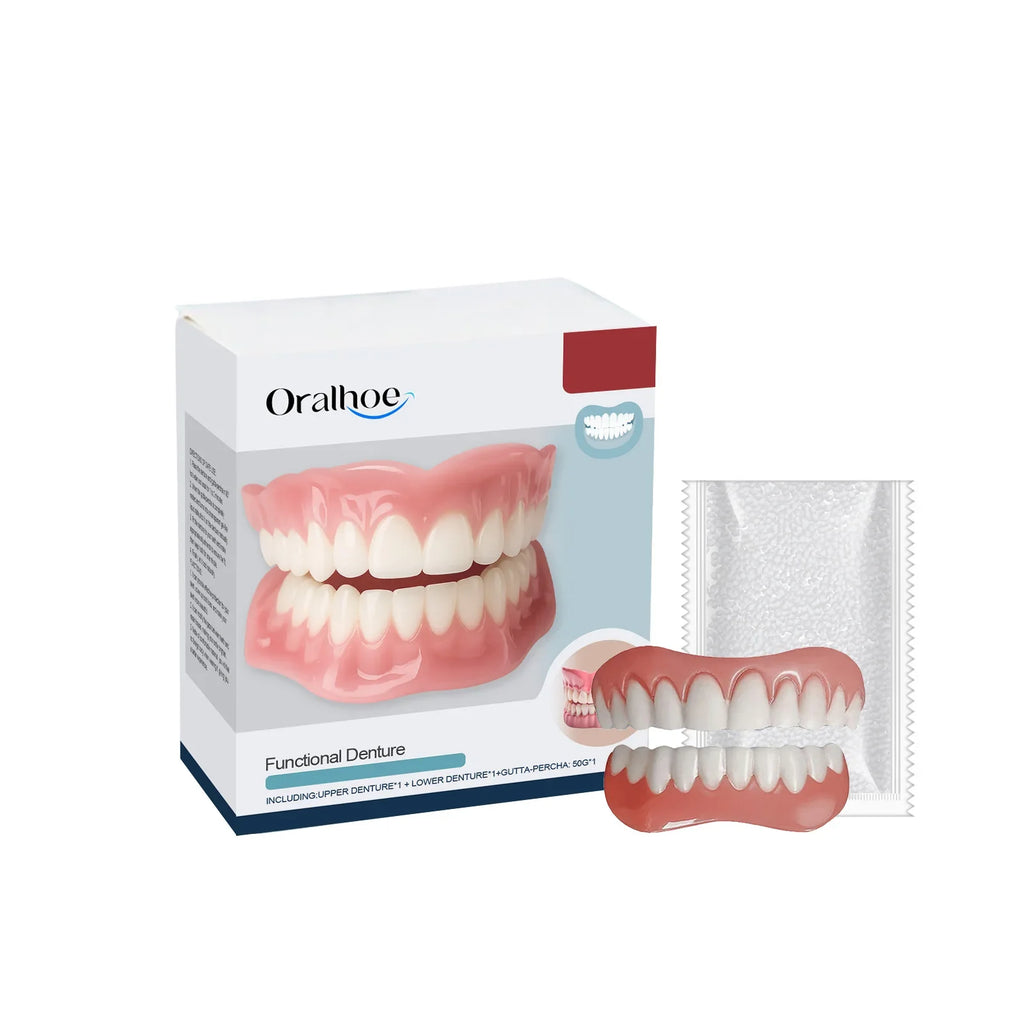 Temporary Denture Reliner Kit – Upper & Lower Tooth Cover Dental Reliner Kit Qme 1Set Boxed