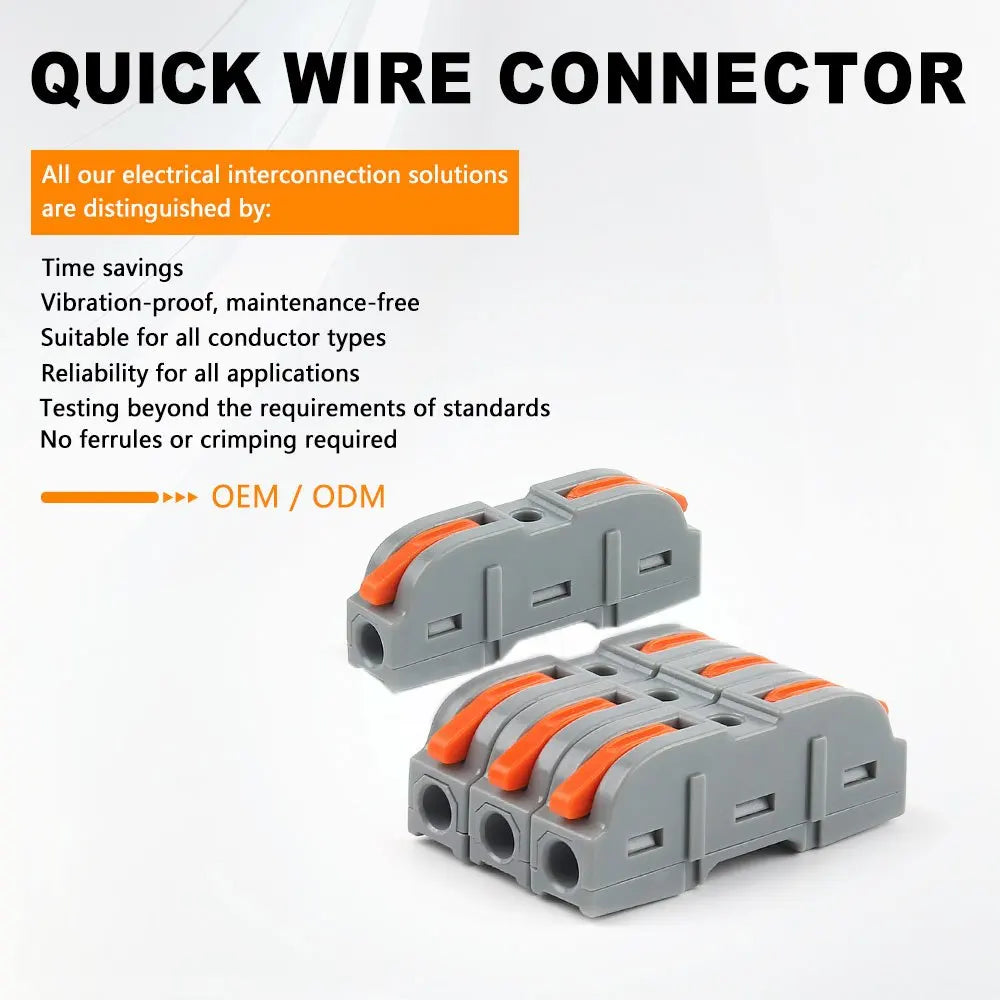 Universal Lever Wire Connectors 1-to-1 Inline Compact Splicing Lever Wire Connector Qme