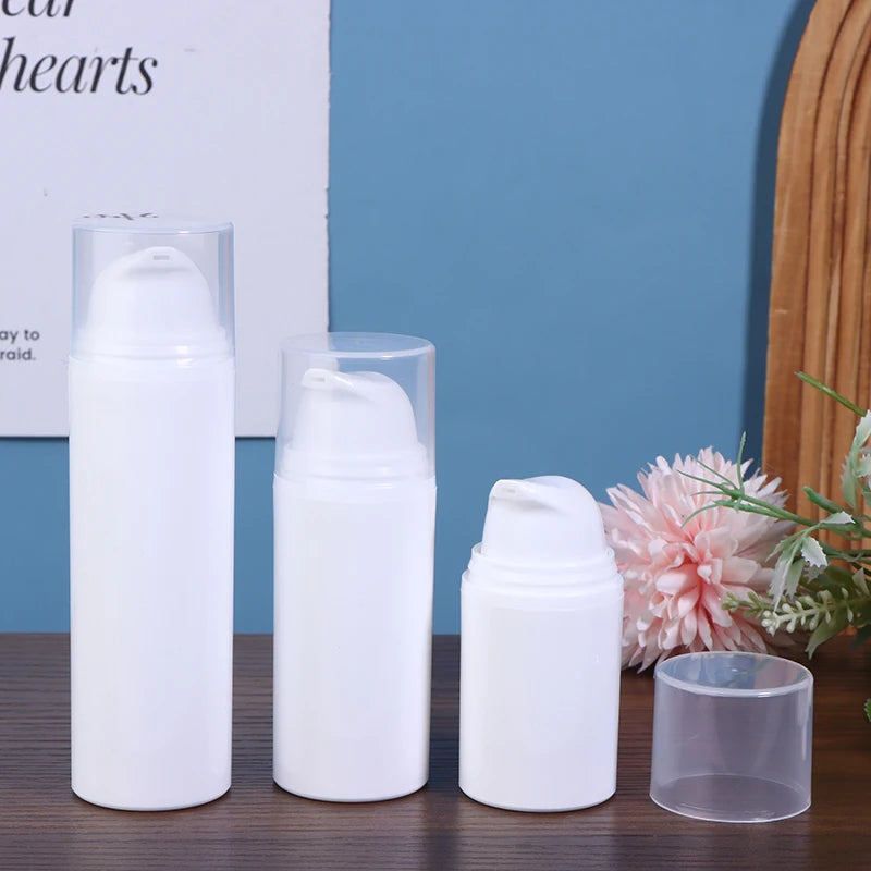 Airless Pump Travel Bottles – Refillable Vacuum Lotion 15/30/50ml Cosmetic Travel Bottles Qst