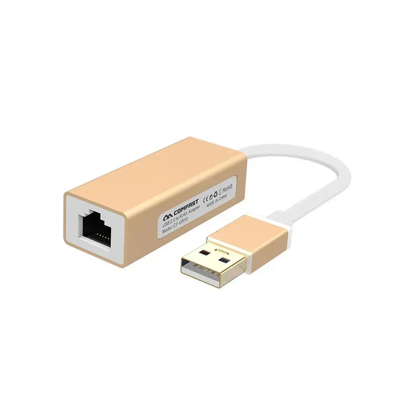 USB-C to RJ45 Ethernet Adapter 10/100Mbps – Plug & Play LAN Card Ethernet Network Adapter Qme TYPE-C Gigabit