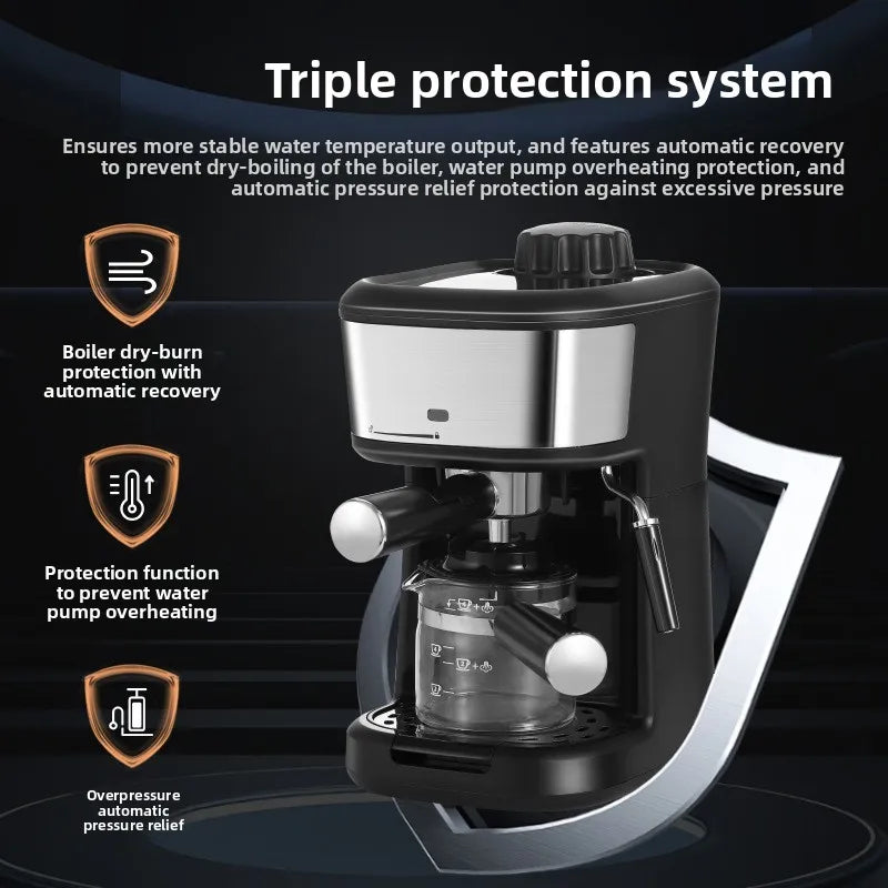 HAOYUNMA Semi-Automatic Espresso Machine 240V | Home Coffee Espresso Machine Qst