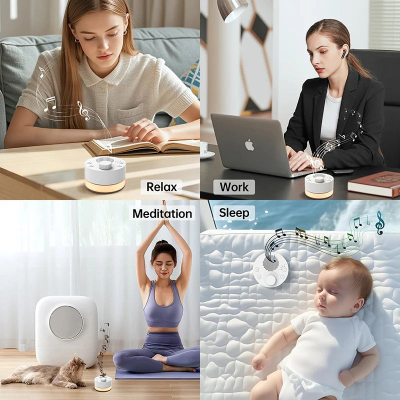 White Noise Machine 24 Sounds, Night Light & Timer – Baby Adults White Noise Machine Qst