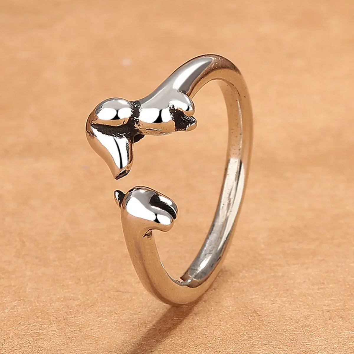 Dachshund Silver Adjustable Open Ring | Dog Lover Jewelry Adjustable Animal Ring Qme