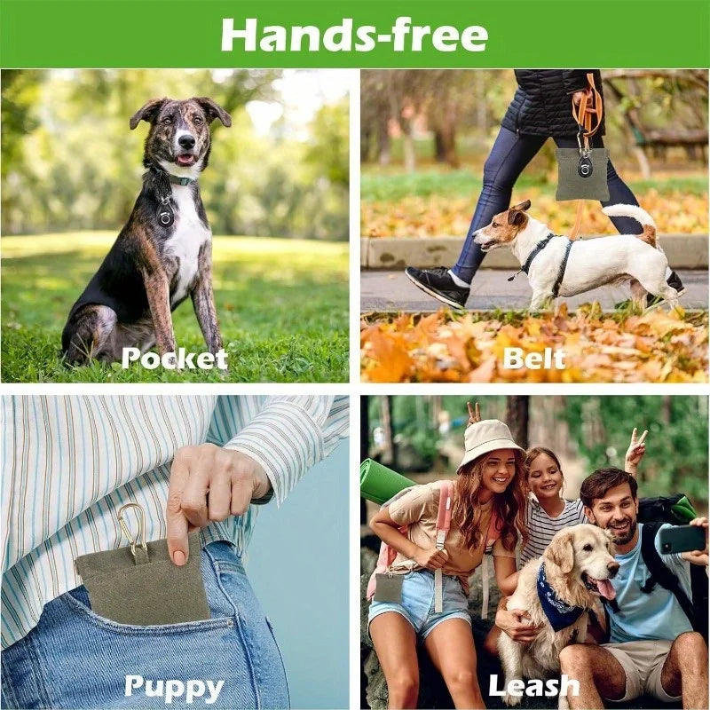 Dog Training Treat Bag – Waterproof Canvas Waist Snack Pouch Dog Training Treat Bag Qme