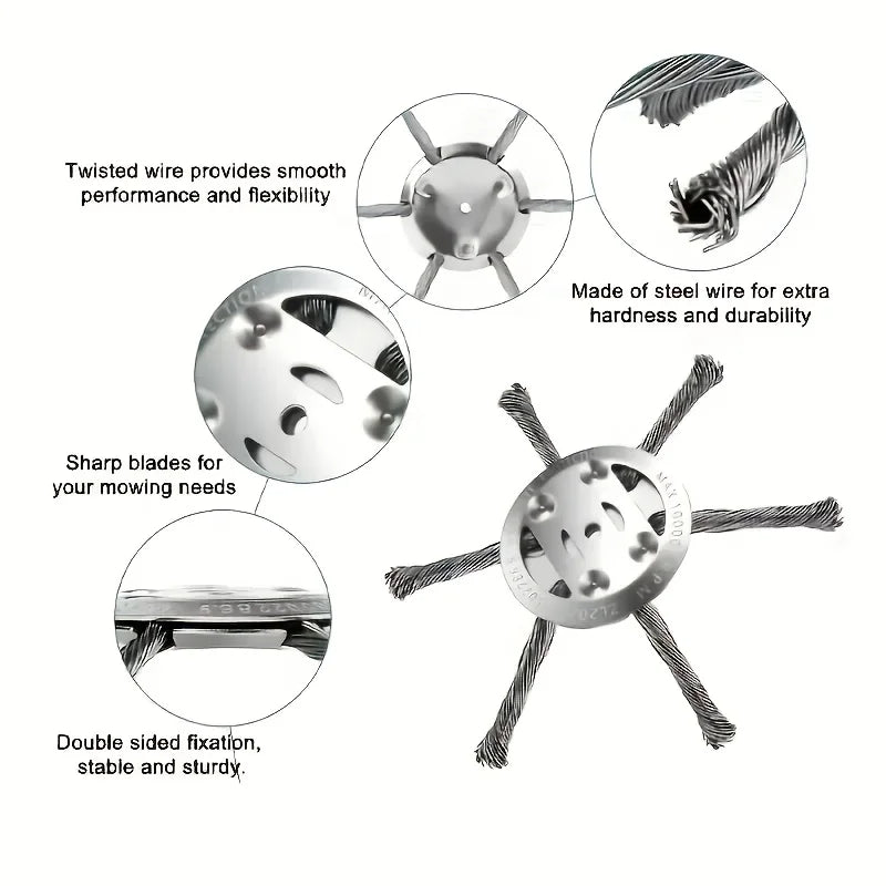 Steel Wire Wheel Head Grass Trimmer & Universal Weeding Brush Weeding Brush Qme